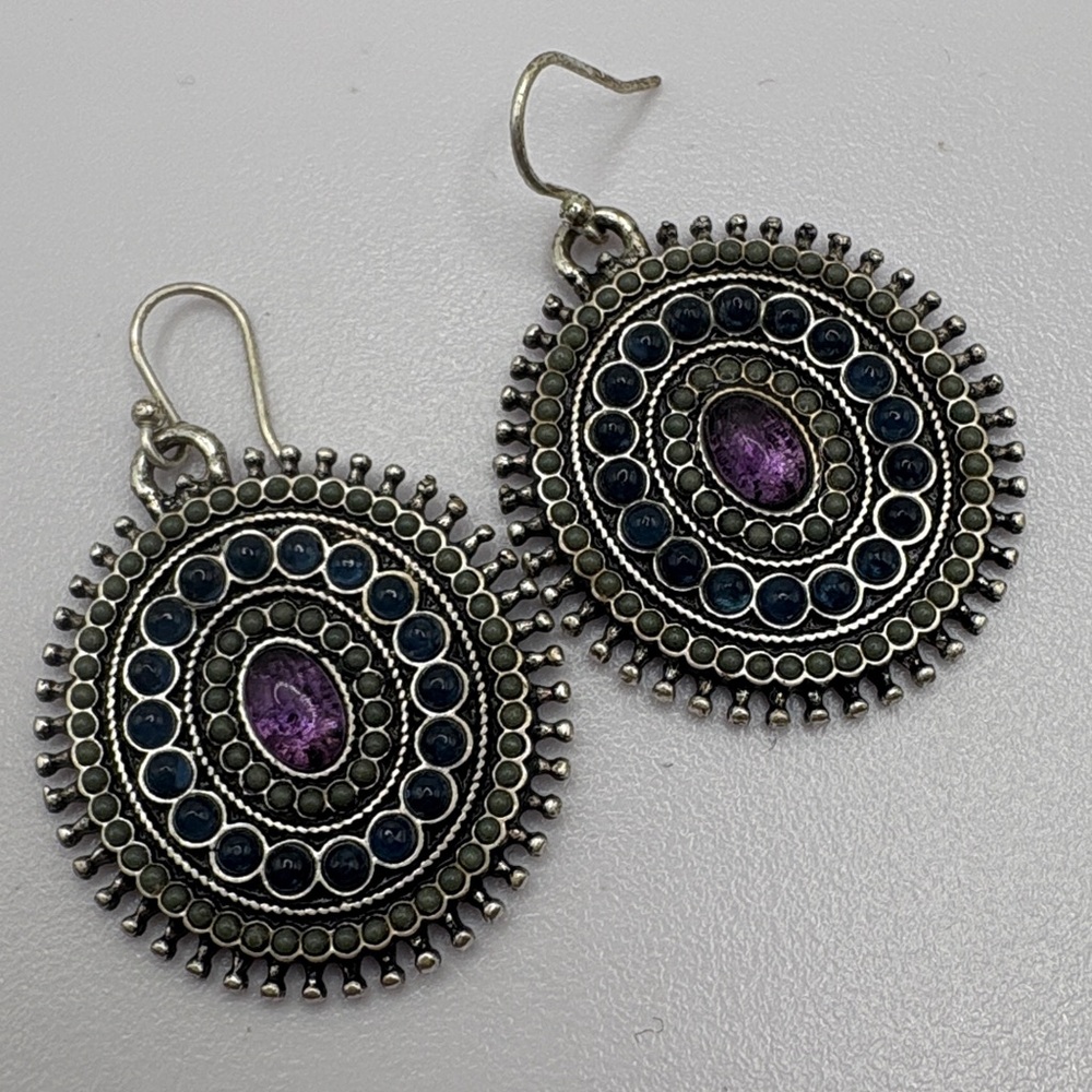 Lucky Brand Silver and Purple Boho Earrings - Picture 7 of 8